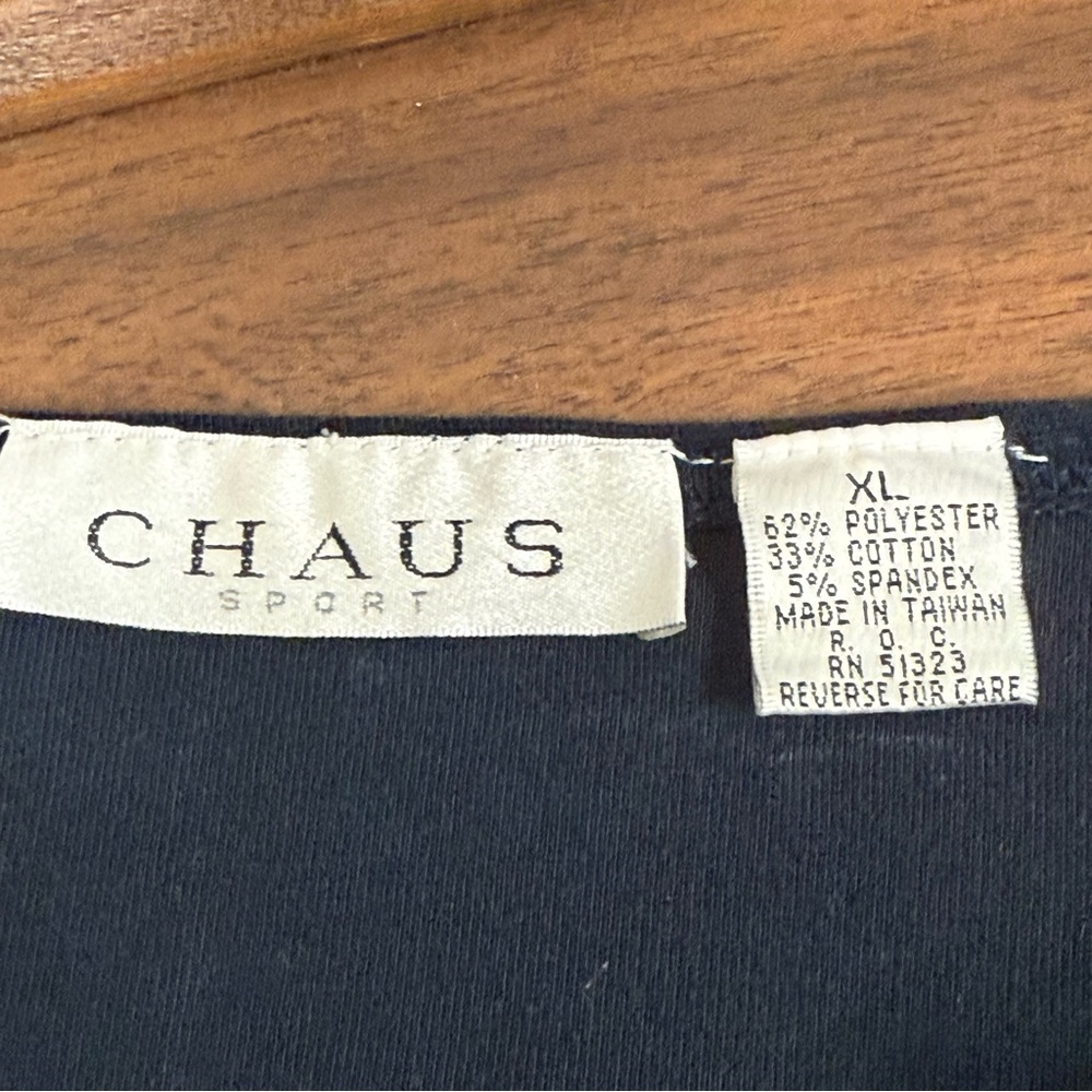 Chaus Sport Navy XL Long Sleeve Soft Stretch Knit Casual Everyday Top - Picture 5 of 7
